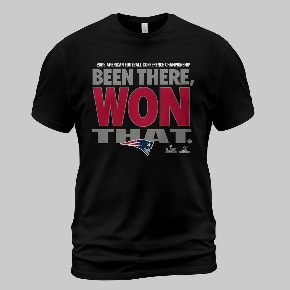 NE Patriot 2025 AFC Champions Been There Won That Black TShirt Unisex S-5XL Unisex T-Shirt S