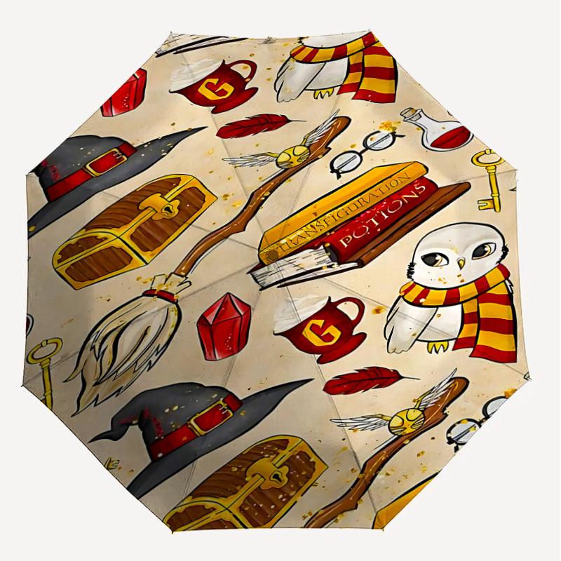 1PC Hogwarts Harry Potter Umbrella-8-Rib Reinforced, Automatic Open, Lightweight & Durable-D2667