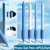 4PCS/Set Quick Drying ST Tip Gel Pen Soft Cloud Grip 0.5mm Black Ink Neutral Pen Press Type Signature Pen School Office