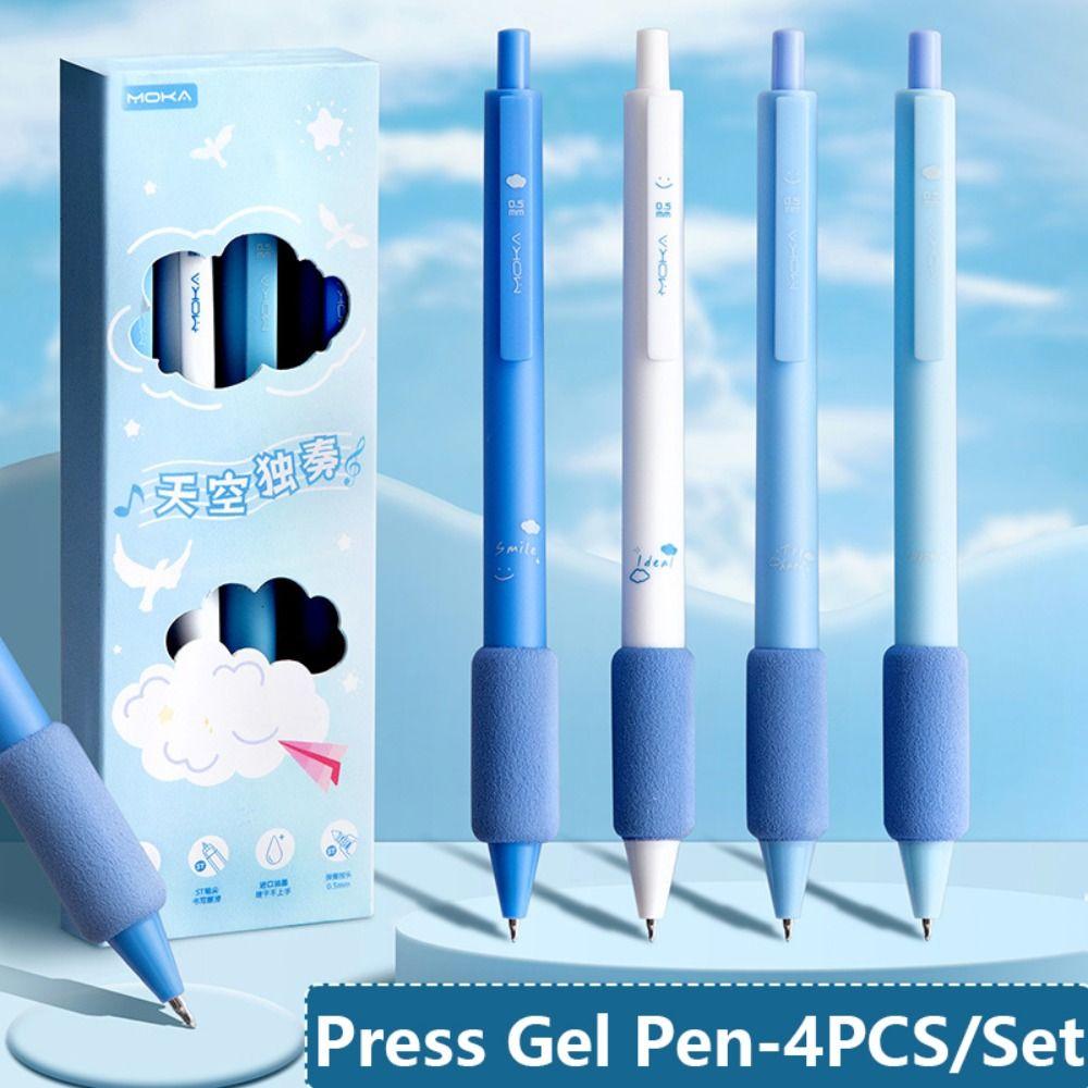 4PCS/Set ST Tip Neutral Pen Press Type Ballpoint Pen Quick Drying Gel Pen  Student Specific
