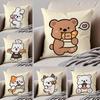 Simple Casual Bakery Animal Cartoon Collection Cushion Cover Linen Pillow Case Soft Breathable Protective Couch Room Decoration