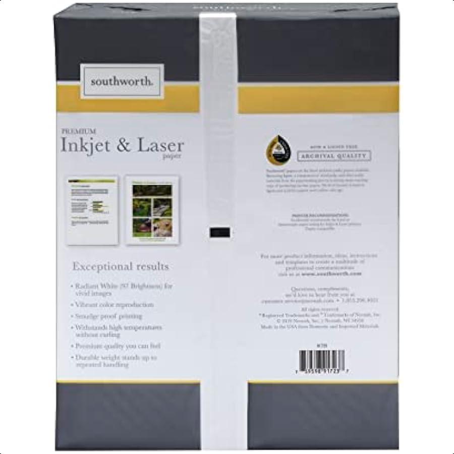 

Бумага для струйных и лазерных принтеров 8,5 x 11 28 фунтов. Сияющий Белый 550 листов 9172301 United States