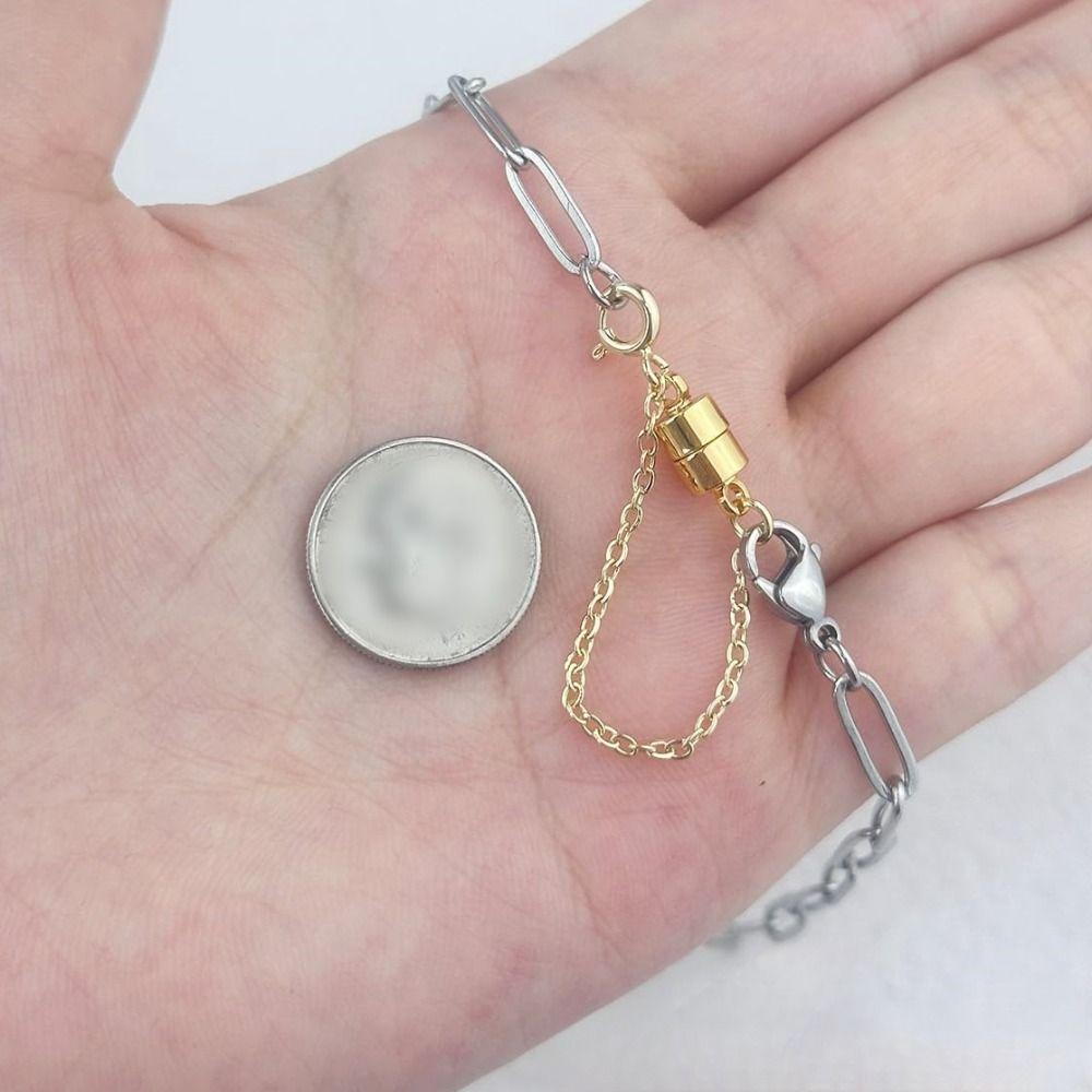6pcs Magnetic Bracelet Extender with Safety Chain Necklaces Converter  for Girls