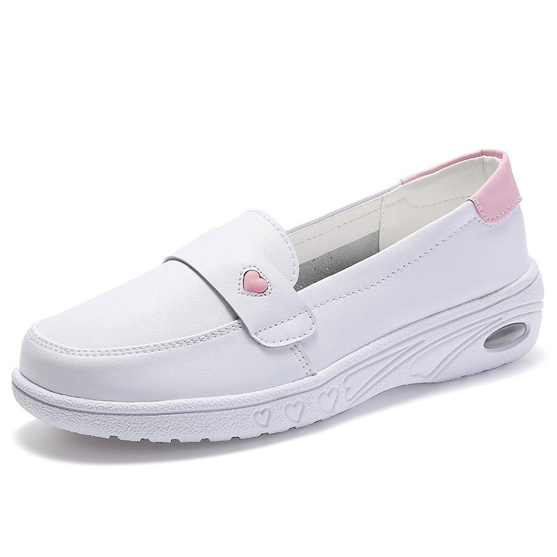 

Женские туфли медсестры на воздушной подушке, из коровьей кожи, с мягкой подошвой, дышащие, не утомляющие ноги, не вызывающие запаха, весенне-осенние, на толстой подошве, удобные, белые, для больницы 41