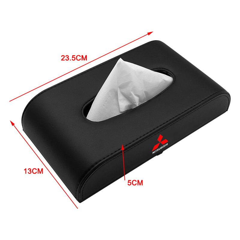 Car Tissue Box Holder Armrest Box Storage Case For Mitsubishi Outlander Lancer 10 9 ASX RALLIART Eclipse L200 Pajero