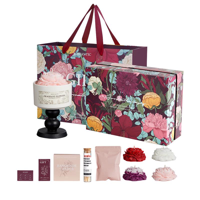 Elegant Aromatherapy Candle Gift Box - Flower Story for New Year, Valentine's Day, Birthdays & Weddings