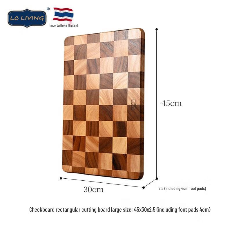 LC LIVING Acacia Wood Checkerboard Cutting Board