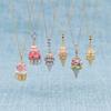 Overseas Dessert Teacup Cake Ice Cream Necklace Dopamine Color Scheme Cone Copper Color Retention