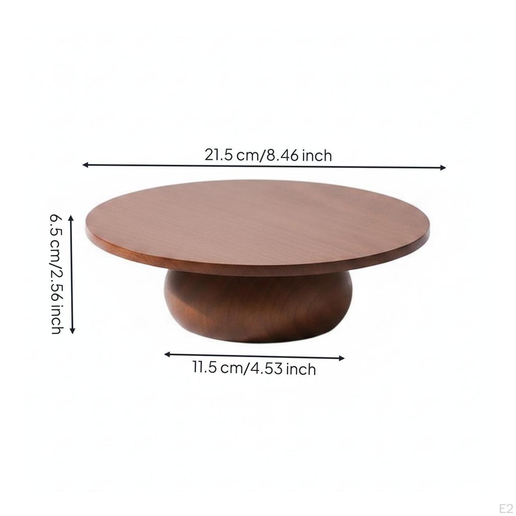 Acacia Wood Cake Stand Round Pedestal Tray with Tapered Base Elevated