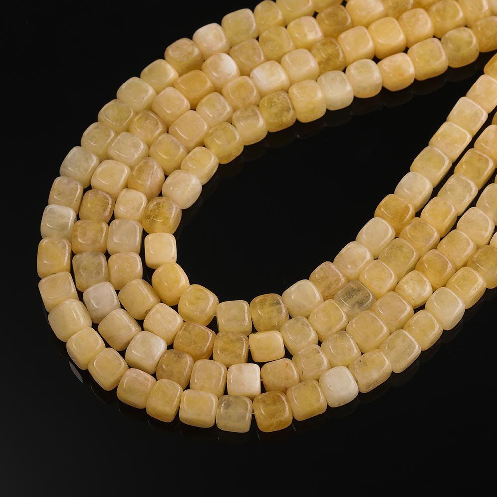 1 Strand Natural Stone Agate Beads 7.5 x 7.5mm Cube Spacer Loose Bead for Jewelry Making DIY Bracelet Necklace Accessories