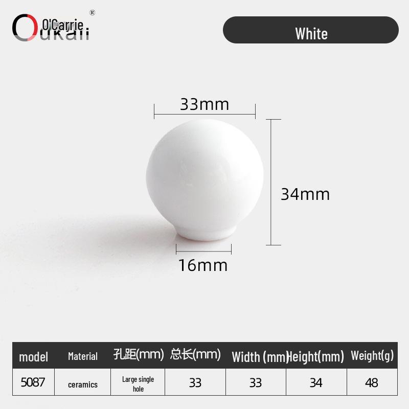 Colorful Ceramic Knob for Cabinets & Drawers - Round, Single Hole Design