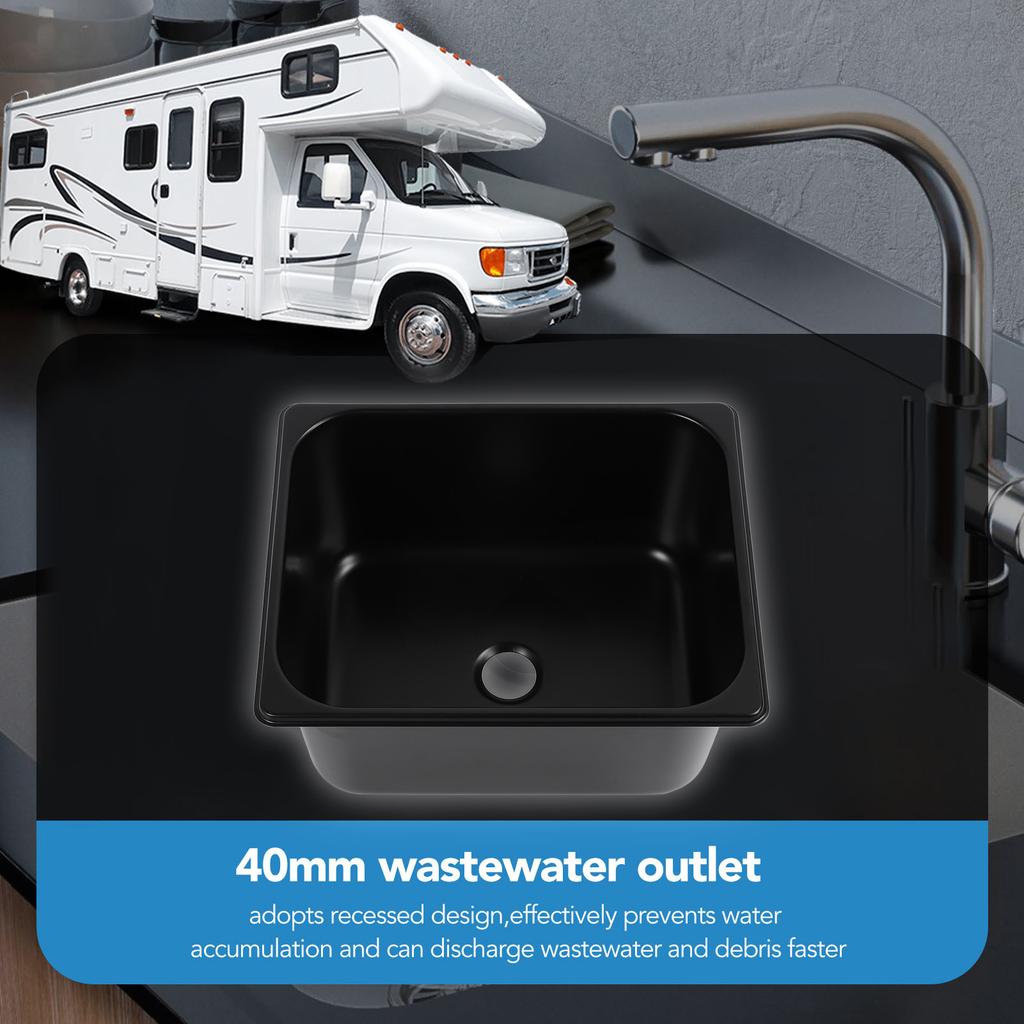 RV Wash Basin Sink 320×260×150mm Scratch Resistant Deformation Proof Embedded Installation RV Bathroom Sink for Food Truck