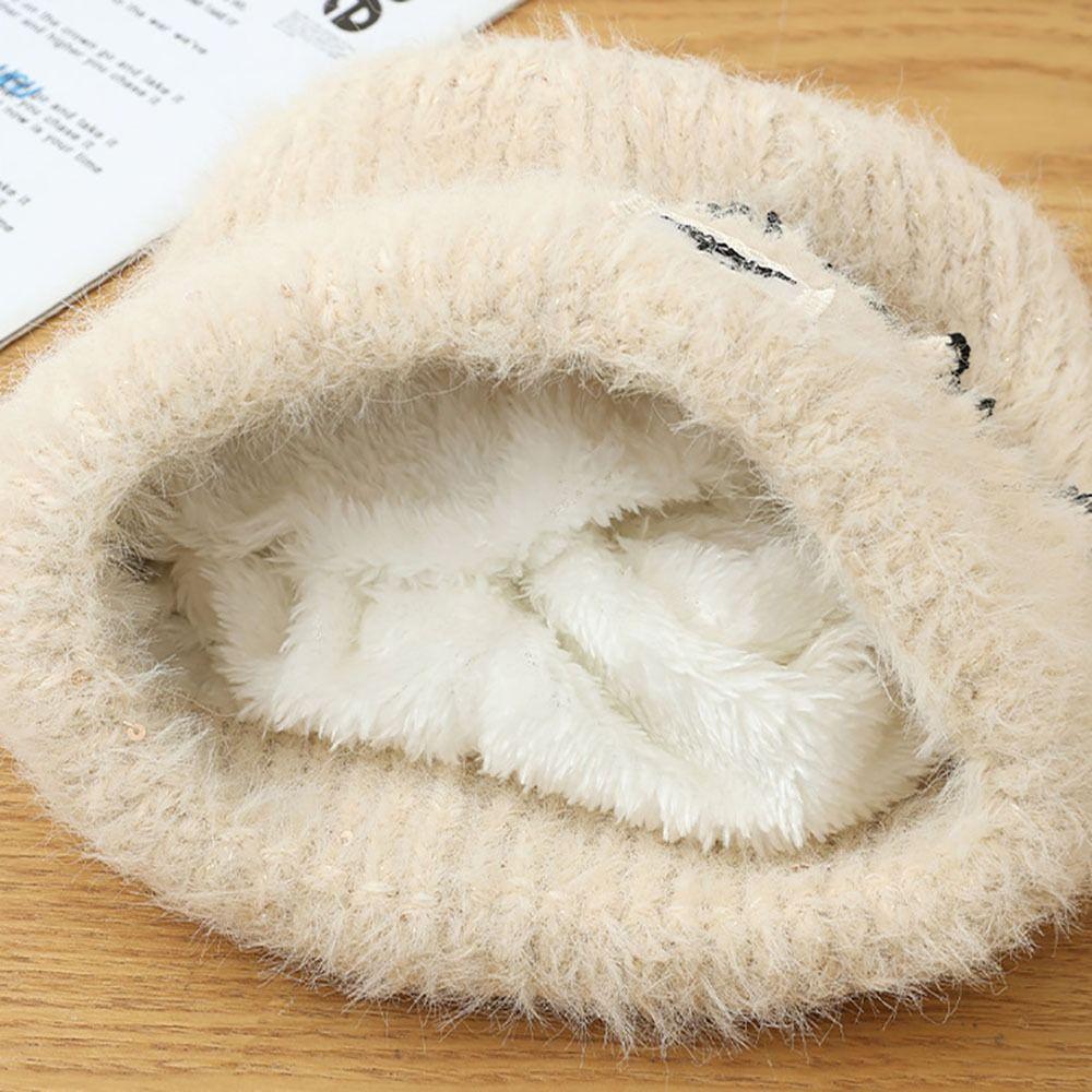 Bowknot Knitted Hat Lace Edge Winter Hat Cute Wool Hat