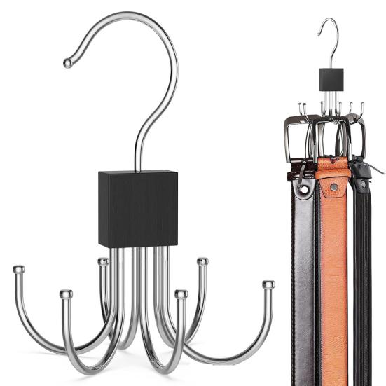 1/2Pcs Belt Hanger Closet Organizer 360-Degree Rotatable Strong Load-bearing Belt Display Rack Storage Holder