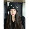 Korean cat ears cute knitted hat women's autumn and winter cold and warm ear protection wool hat sweet versatile bald hat