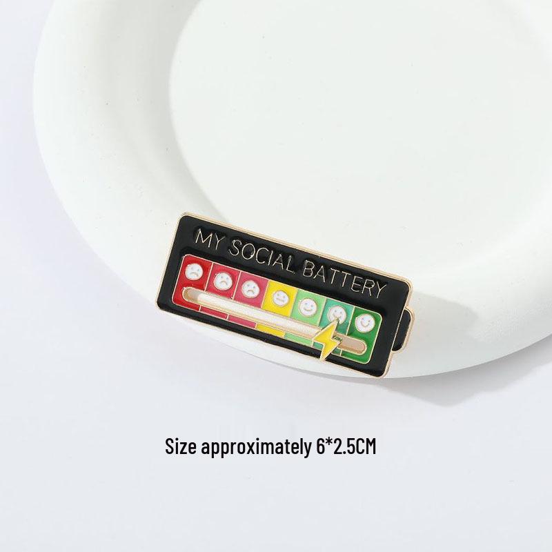 

Значок-трансформер для лица: Брошь «Социальная батарея» со сдвижным значком молнии — идеальный аксессуар для пар