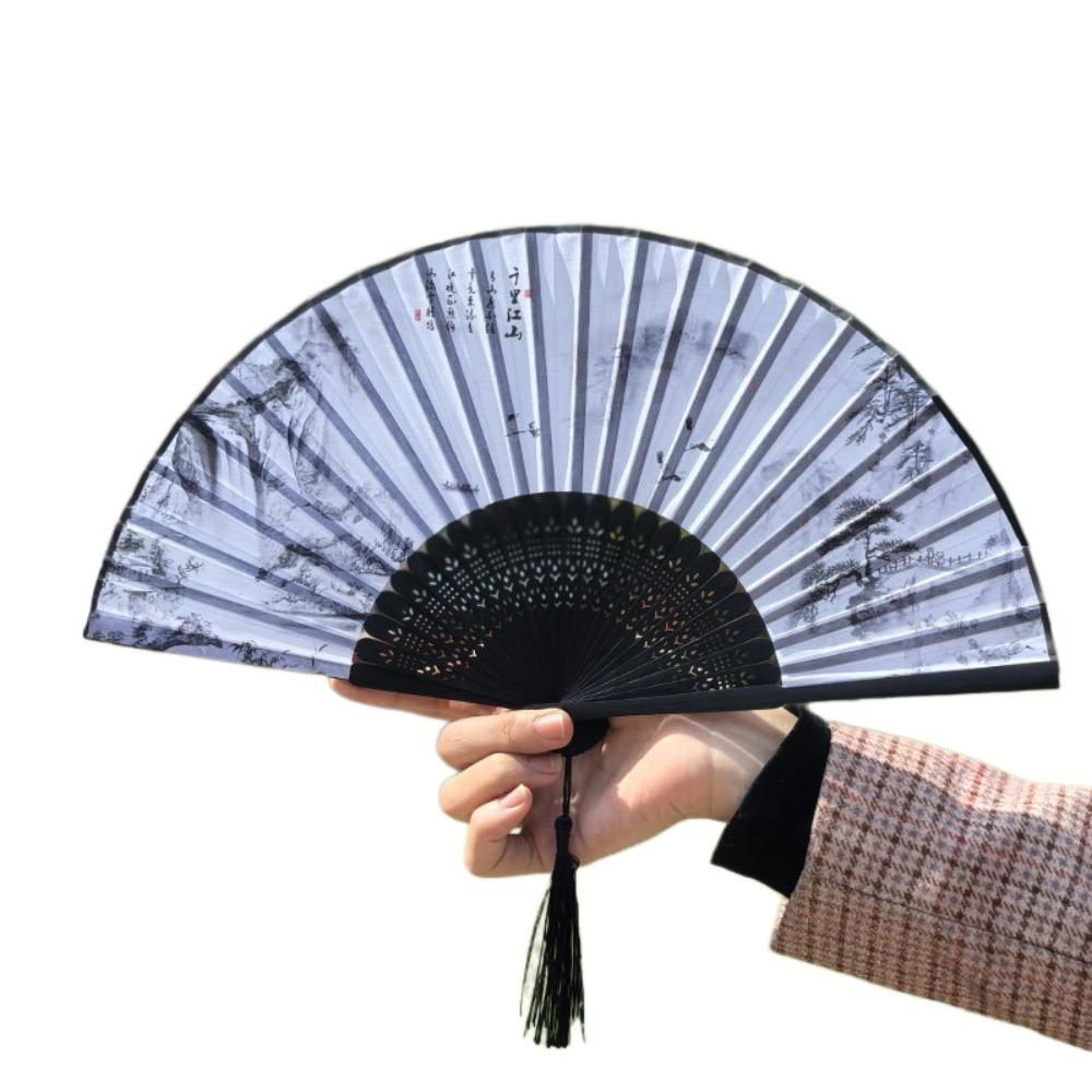 Silk Cloth Folding Flower Hand Fan Bamboo Frame Retro Handheld Fan Creative Dance Fan Gift Giving