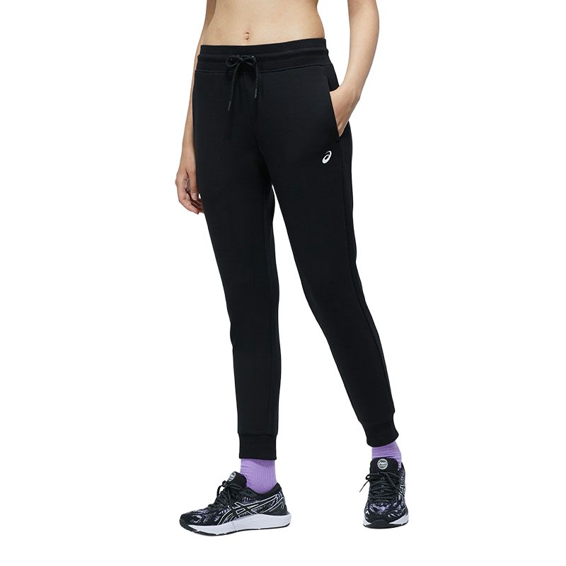 Asics Joggers de Punto con Cordón y Puños con Estampado de Logo para Mujer Negro 2032C312-001