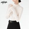 MJ STYLE Women's Half-High Collar Slim-Fit Long-Sleeve Top