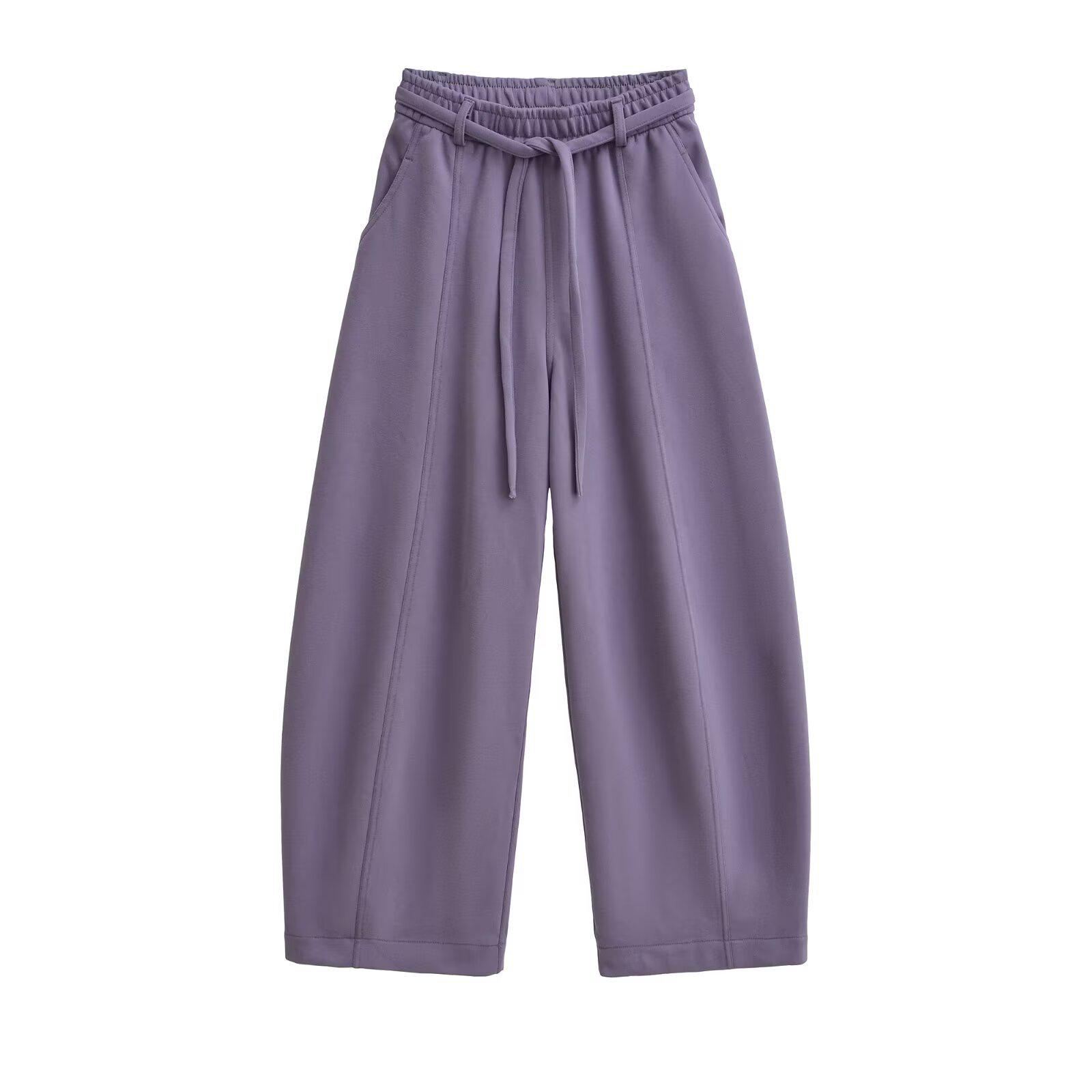 YPFF Trendy Women s High-Waist Drawstring Wide-Leg Pants - Casual Lazy Style Extra Large