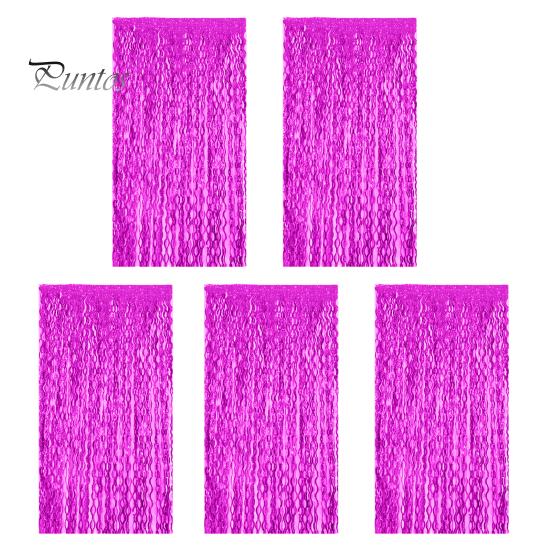 1/5 Packs 1x2m Fringe Rain Curtain Streamers Backdrop Tinsel Foil Fringe Curtains Sparkling Metallic Tassel Wavy Backdrop Curtain Photo Props