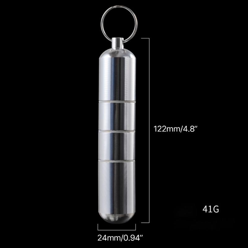 Stylish Cigarettes Container with Keychain Portable Cigarettes Holder Aluminum Metal Cigarettes Storage Tube for Men