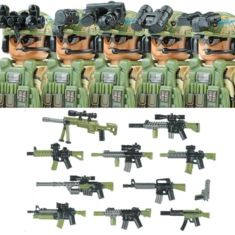 Commando Urbano Forze Speciali Figure Militari Blocchi da Costruzione SWAT Esercito USA Ucraina Soldati Assalto Fanteria Scudo Armi Giocattoli