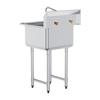 Stainless Steel Prep & Utility Sink, 1 Compartment Free Standing Small Sink Include Faucet & legs, 21"x41" Commercial Single Bowl Sinks for Garage,