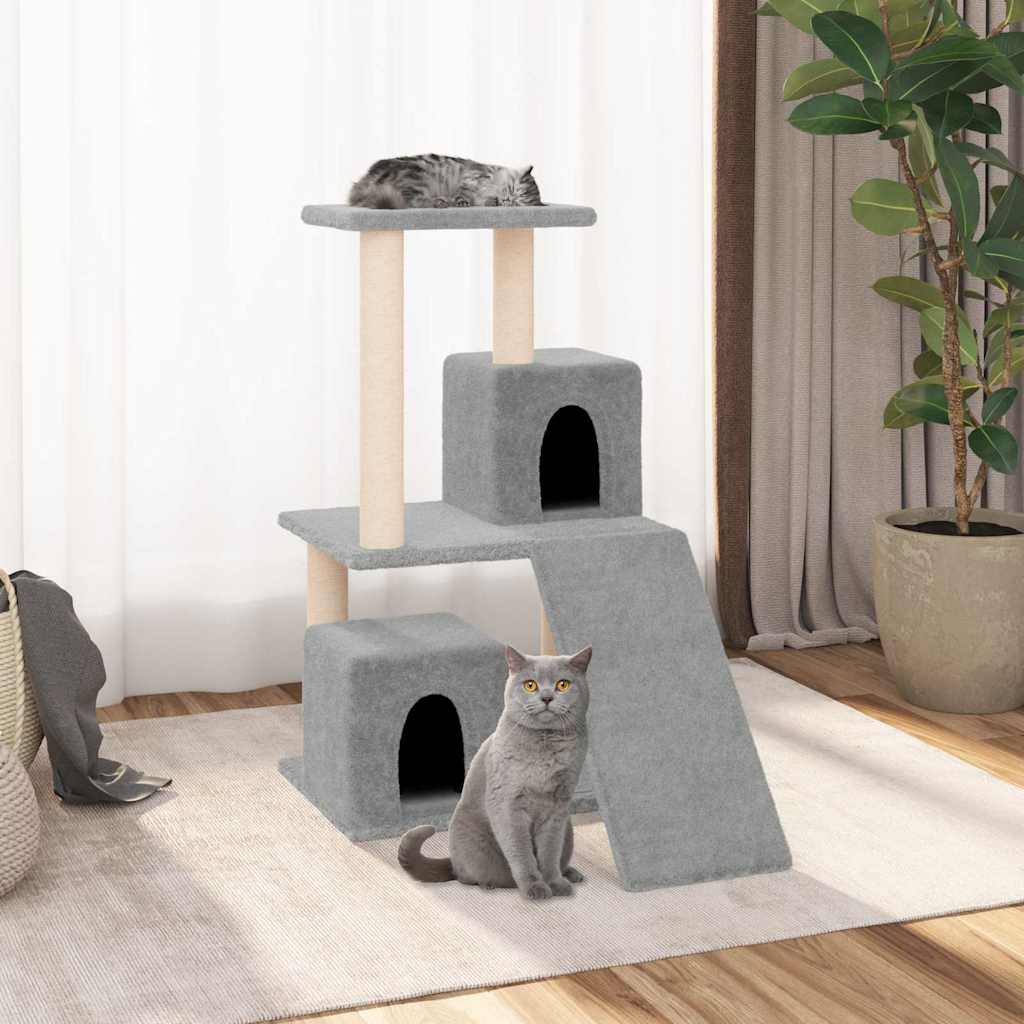 Cat Tree with Sisal Scratching Posts Light Gray 82 Cm