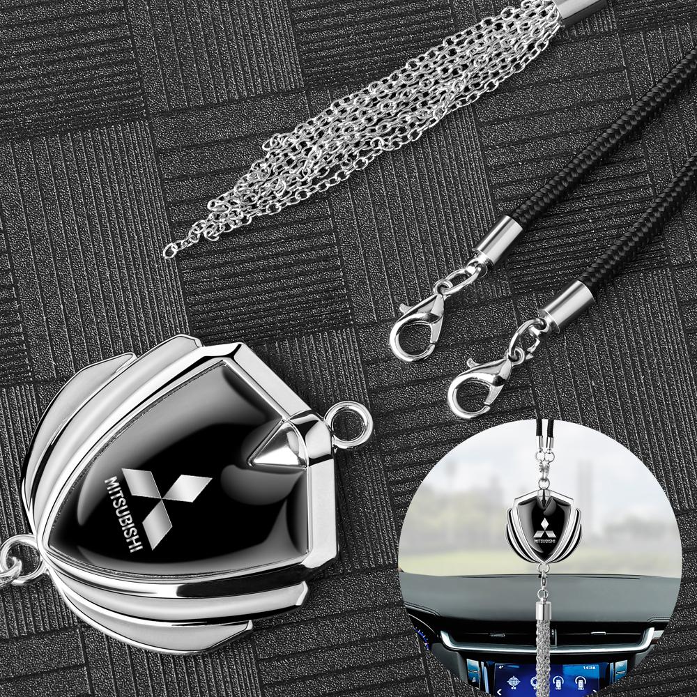 3D Metal Car Rearview Mirror Emblem Pendants For Mitsubishi Ralliart Lancer Mirage Outlander Pajero Eclipse ASX Auto Accessories