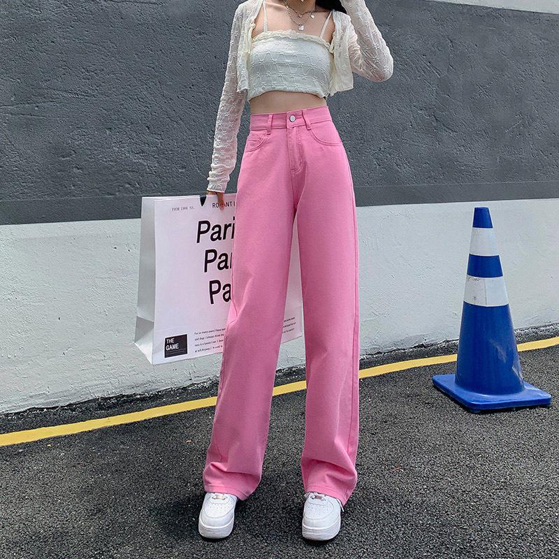 Dámské bílé džíny hruškovitého tvaru s vysokým pasem a širokými nohavicemi – ideální na jaro, léto a podzim