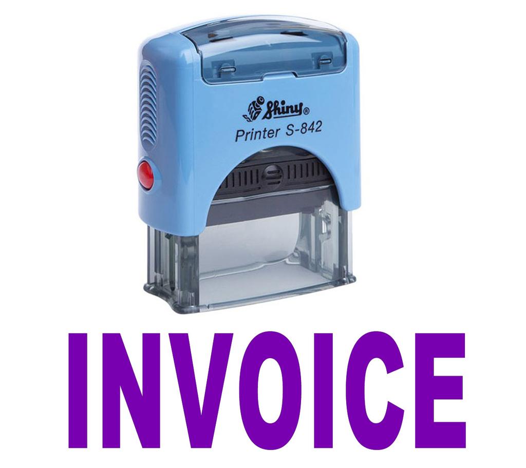 INVOICE Self Inking Rubber Stamp Office Stationary Custom Shiny Stamp