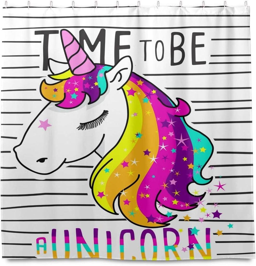 Funny raccoon shower curtain, animal themed pattern printed durable waterproof shower curtain bathroom decoration, 12 hooks