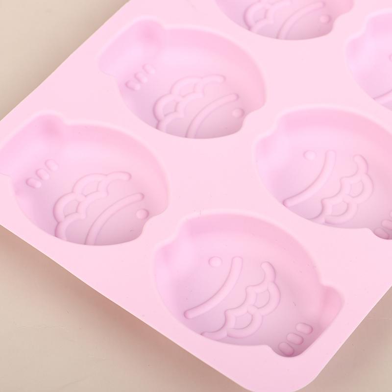 6 Holes Cartoon Small Fish Silicone Cake Mold Handmade Soap Mold Diy Chocolate Pudding Jelly Fondant Baking Cake Decorating Tool