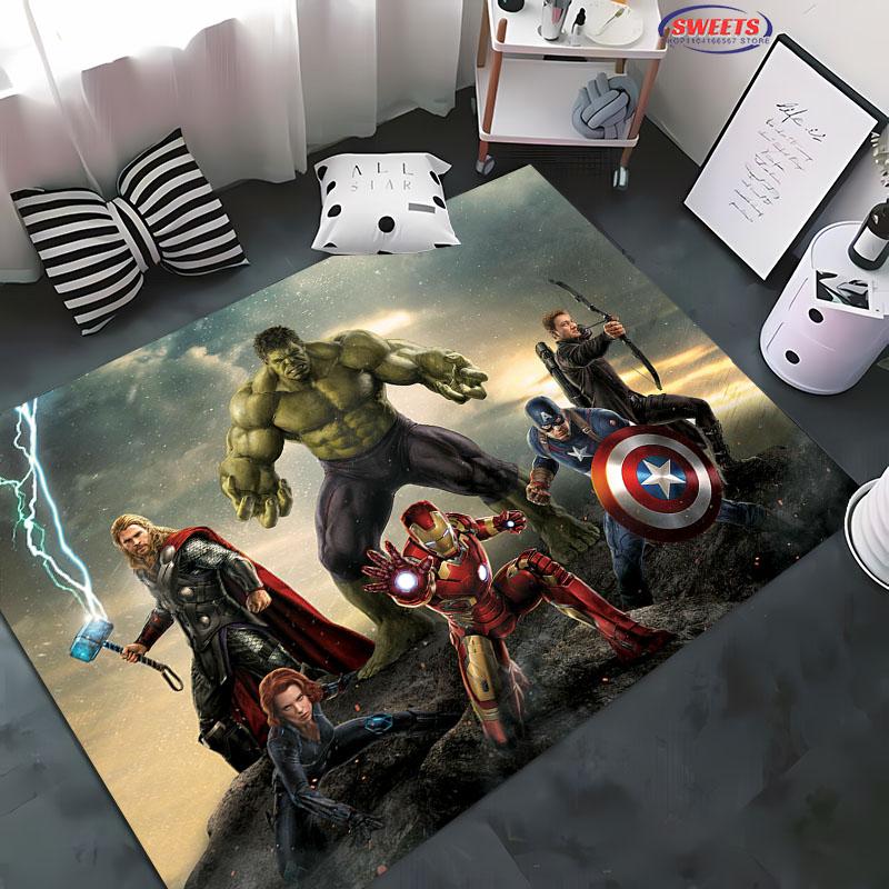 

№2 Килим Marvel Месники Нові полиці! Вітальня Спальня Офісна зона Дитяча кімната на вибір,Нековзний Килимок, який можна прати в машині 50x80cm (20x31in)