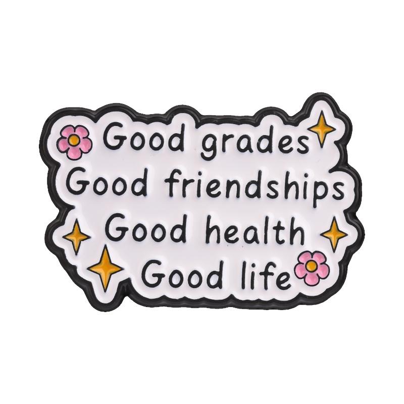 Xiaomi Positive Affirmation Motivational Quote Enamel Pins Lucky Everything Works Out Good Grades Good Life Brooch Lapel Badge Jewelry