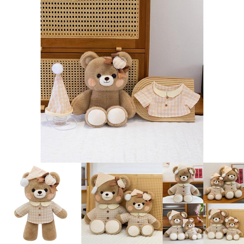 Cute Pajamas And Hats Teddy Bears Plush Toys Doll Children Toy For Kids And Home Decor