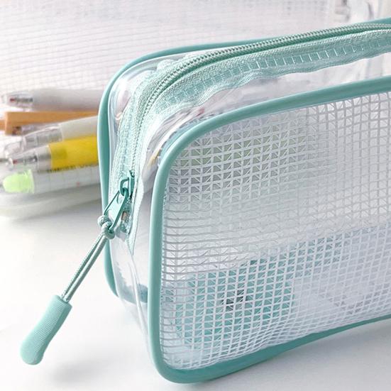 Transparent Pencil Case with Zipper Large Capacity Waterproof Pen Pouch Organizer Office