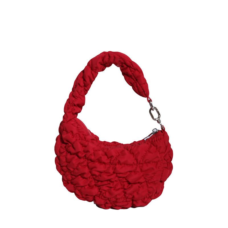 IELGY Cloud Bag Pleated Soft Down Bag Nylon Handbag