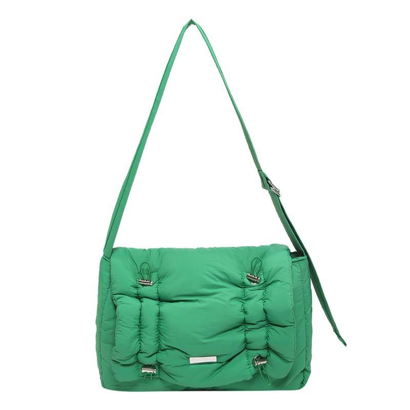 

Fashionable Simple Cotton Shoulder Bag New Korean Senior Women s Casual All-matching Cross-body Messenger зелений