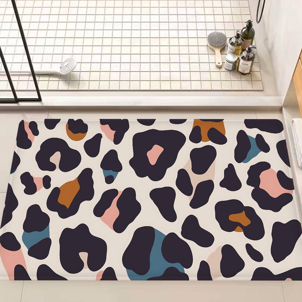 Fashion Leopard Print Bathroom Mat Kids Room Bedroom Decoration Balcony Anti-Slip Doormat Living Room Welcome Rug