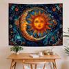 1pc Starry Sun and Moon Tapestry, Polyester Fabric, Machine Washable, Suitable for Bedroom and Living Room Decoration