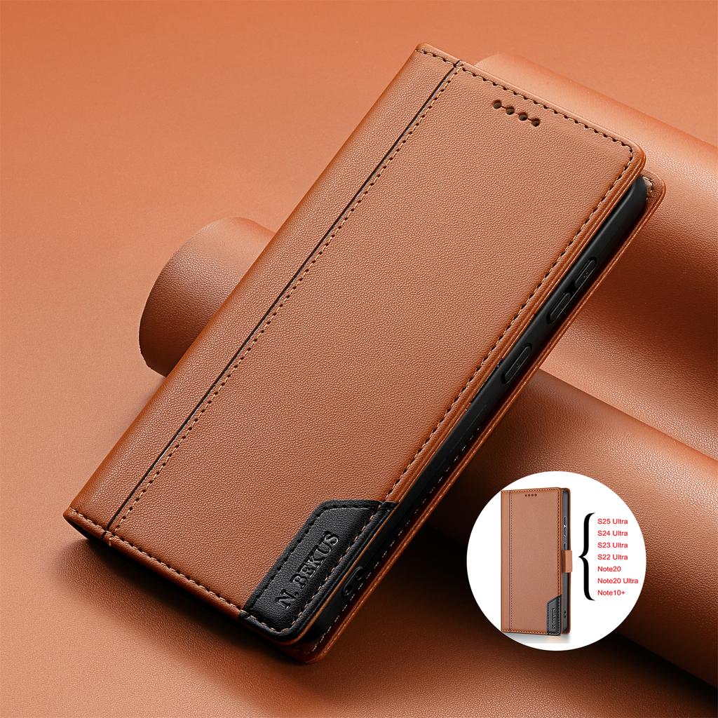 Kožené pouzdro s odklápěcím krytem pro Samsung Galaxy S25 S24 Plus S23 S22 S21 S20 Ultra FE S25Edge S10 S9 Magnetická peněženka Kapsa na karty Kryt