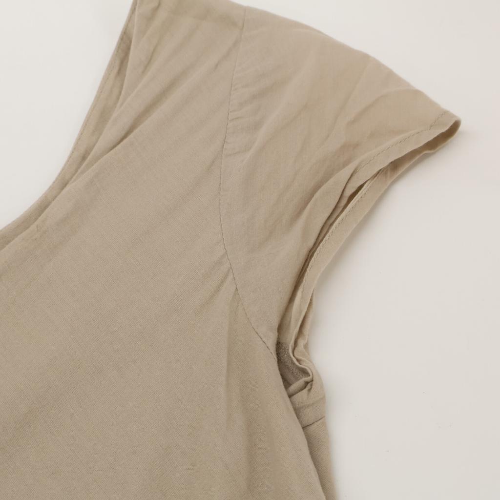 MARIHA Beige Cotton Sleeveless Maxi Dress Dress 36 beigeUsed