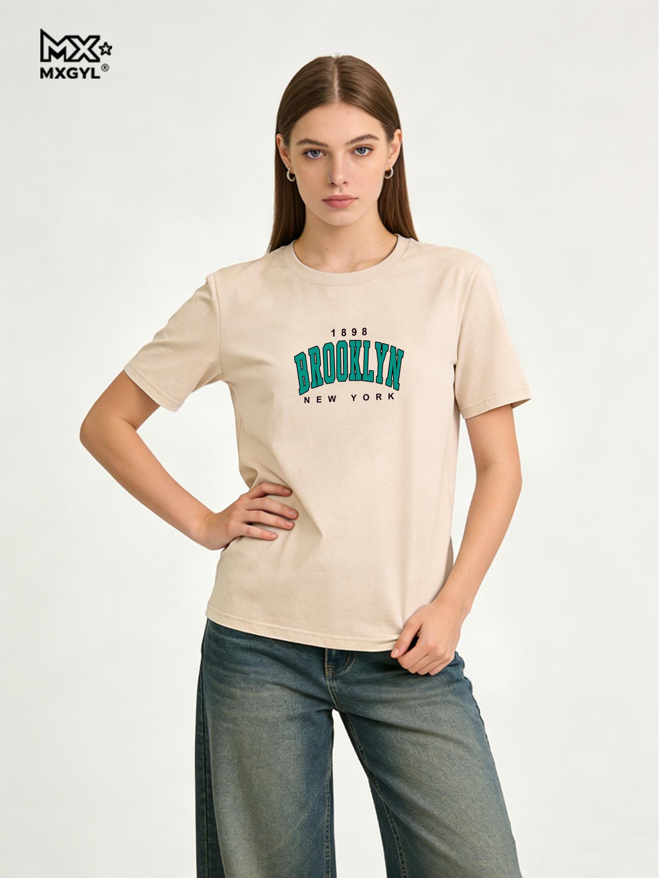 

1898 Brooklyn New Your City Street Printed Women T-Shirts Summer T Shirt Oversized Tops Street High Quality Branded T-Shirt 5xl