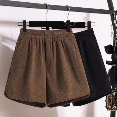 Kadınlar İçin Büyük Beden Retro Kadife Şort İlkbahar ve Sonbahar Aylarında Yeni Günlük Pantolonlar Yüksek Bel A Kesim Zayıflatıcı Geniş Paça Boot Kesim Pantolon