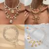 Multi-layer Butterfly Sunflower Necklace Heart Bowknot Pendant Choker  Bridal