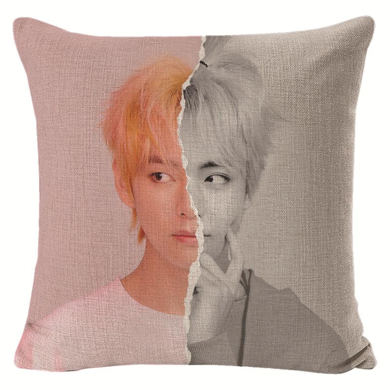 BTS Presente para Fã Capa de Almofada Decorativa para Sofá