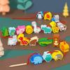 Baby Monterssori Diy Wooden Toys Cartoon Fruit Animal Stringing Threading Wooden Beads Educational Toys For Kids Christmas Gift
