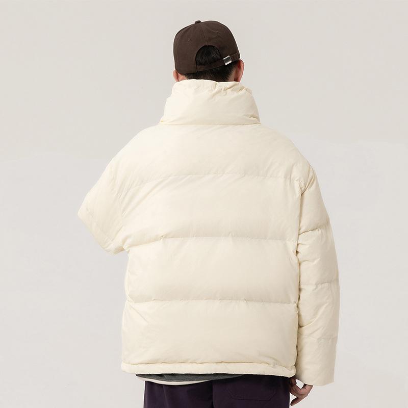 Down Jacket Men's New Autumn and Winter Coat Thickened White Duck Down Warm Casual Trendy Brand Bread Coat Versatile Men